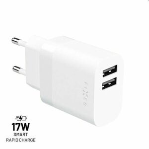 FIXED Sieťová nabíjačka s 2 x USB Smart Rapid Charge, 17 W, biela obraz