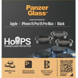 PanzerGlass Ochranný kryt objektívu fotoaparátu Hoops pre Apple iPhone 15 Pro, 15 Pro Max, čierna obraz