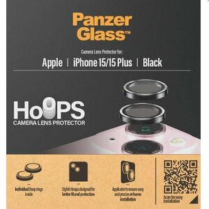 PanzerGlass Ochranný kryt objektívu fotoaparátu Hoops pre Apple iPhone 15, 15 Plus, čierna obraz