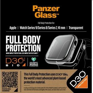 Tvrdené sklo Full Body D3O PanzerGlass pre Apple Watch 9, 8, 7 41 mm, priesvitné obraz