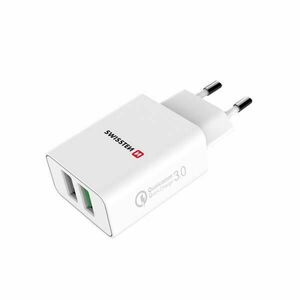 Sieťový Adaptér Swissten 2 x USB QC 3.0 a USB, 23 W, biela obraz