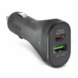 SBS Autoadaptér USB/USB-C, PD, 25 W, čierna obraz