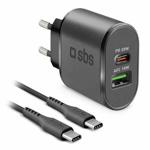 SBS Cestovná nabíjacia sada USB/USB-C, 18 W, čierna obraz