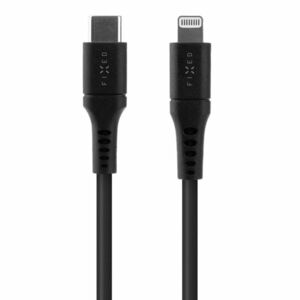 FIXED Dátový a nabíjací Liquid silicone kábel USB-C/Lightning MFi, PD, 2 m, čierny obraz