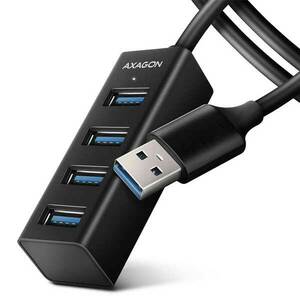 AXAGON HUE-M1AL 4x USB 3.2 Gen 1 MINI hub, kovový, 1, 2m USB-A kábel obraz