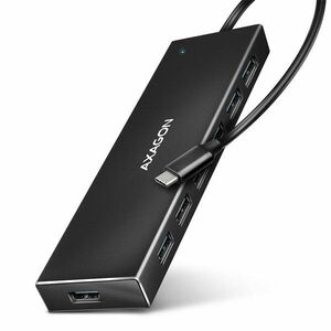 AXAGON HUE-F7C 7x USB 3.2 Gen 1 ALU FLAT hub, micro USB napájací konektor, 30 cm USB-C kábel obraz