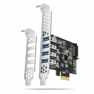 AXAGON PCEU-43RS PCIe radič 4x USB3.0 UASP VIA, 15-pin SATA napájanie obraz