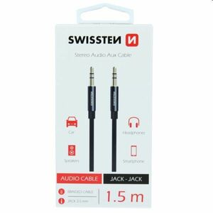 Audio adaptér Swissten Jack/Jack 1.5m, čierny obraz