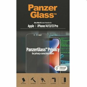 Ochranné sklo PanzerGlass UWF Privacy AB pre Apple iPhone 14, 13 Pro, 13, čierna obraz