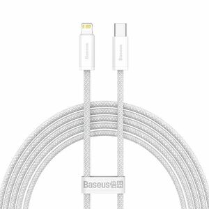 Baseus rýchlo nabíjací dátový kábel USB-C/Lightning 2 m, biely obraz