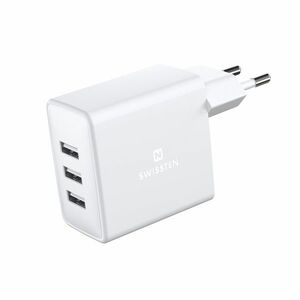 Sieťový Adaptér Swissten 3 x USB 3 a 15 W, biela obraz