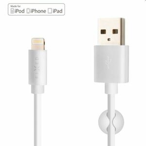 FIXED Dátový a nabíjací kábel USB/Lightning MFI, 12 W, 1 m, biely obraz