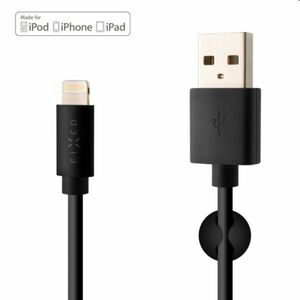 FIXED Dátový a nabíjací kábel USB/Lightning MFI, 12 W, 1 m, čierny obraz