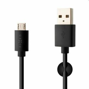 FIXED Dátový a nabíjací kábel USB/micro USB, 12 W, 1 m, čierny obraz