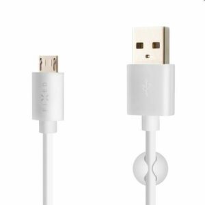 FIXED Dátový a nabíjací kábel USB/micro USB, 20 W, 2 m, biely obraz