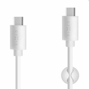 FIXED Dátový a nabíjací kábel USB-C/USB-C, PD, USB 2.0, 60 W, 1 m, biely obraz