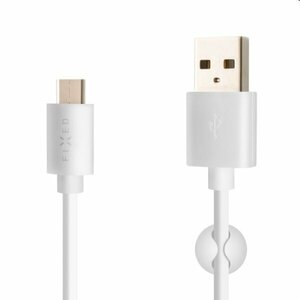 FIXED Dátový a nabíjací kábel USB/USB-C, USB 2.0, 60 W, 1 m, biely obraz