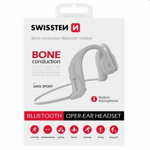 Swissten Bluetooth slúchadlá Bone Conduction, biele obraz