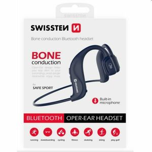 Swissten Bluetooth slúchadlá Bone Conduction, modré obraz