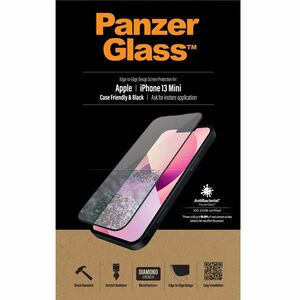 Ochranné temperované sklo PanzerGlass Case Friendly pre Apple iPhone 13 Mini, čierna obraz