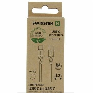 Swissten Data Cable USB-C / USB-C 1, 2 m, biely obraz