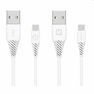 Swissten Data Cable Textile USB / USB-C 1, 5 m, biely obraz