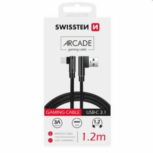 Dátový kábel Swissten USB/USB-C textilný s podporou rýchlonabíjania, čierny obraz