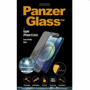 Ochranné temperované sklo PanzerGlass Case Friendly pre Apple iPhone 12 Mini, čierna obraz