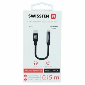 Audio adaptér Swissten USB-C/Jack (samica) 0, 15 m, čierny obraz