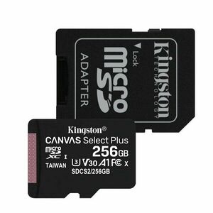 Kingston Canvas SeIect Plus Micro SDXC 256 GB , SD adaptér, UHS-I A1, Class 10 - rýchlosť 100/85 MB/s obraz