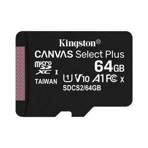 Kingston Canvas SeIect Plus Micro SDXC 64 GB, UHS-I A1, Class 10 - rýchlosť 100 MB/s obraz