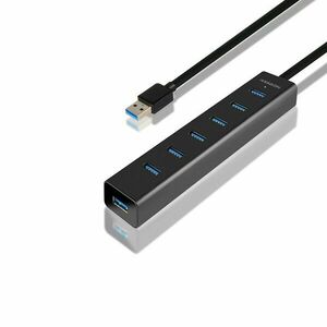 AXAGON HUE-SA7BP 7x USB 3.0 hub s podporou rýchlonabíjania, Black obraz