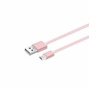 Dátový a nabíjací kábel s Micro USB konektorom, dĺžka 1 meter, ružový obraz