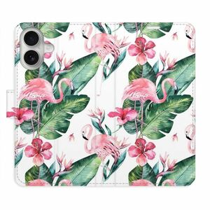 Flipové pouzdro iSaprio - Flamingos Pattern - iPhone 16 obraz