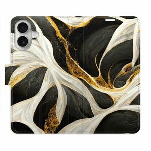 Flipové pouzdro iSaprio - BlackGold Marble - iPhone 16 obraz