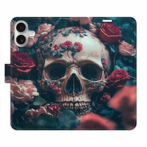 Flipové pouzdro iSaprio - Skull in Roses 02 - iPhone 16 Plus obraz