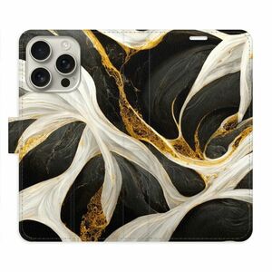 Flipové pouzdro iSaprio - BlackGold Marble - iPhone 16 Pro obraz