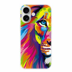 Odolné silikonové pouzdro iSaprio - Rainbow Lion - iPhone 16 obraz