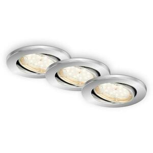 BRILONER 3ks sada LED vestavné svítidlo, pr. 8, 6 cm, 5 W, chrom BRI 7219-038 obraz