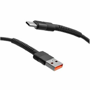 MobilNET Dátový a nabíjací pletený kábel USB/USB-C, 3A, 1m, čierny obraz