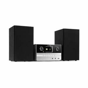 Auna Connect System, stereo systém + reproduktor, 20 W max., internet / DAB +, stříbrný obraz