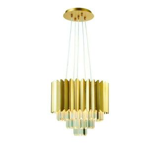 ACA Lighting závěsné svítidlo 5XE14 křišťál + mosaz D40XH100CM EMPIRE EG6175P41CG obraz