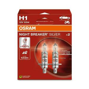 OSRAM H1 12V 55W P14.5s NIGHT BREAKER SILVER +100% 2ks 64150NBS-2HB obraz