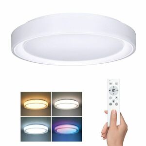 Solight LED osvětlení s dálkovým ovladačem Floco, 30W + 6W RGB, 2100lm, 40cm, změna chromatičnosti, stmívatelné WO8015 obraz