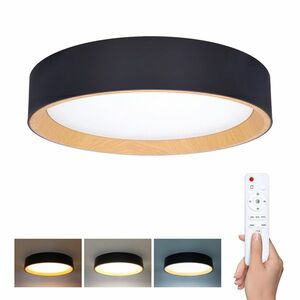 Solight LED osvětlení s dálkovým ovladačem Larios Black, 48W, 3360lm, 39cm, změna chromatičnosti, stmívatelné WO8016 obraz