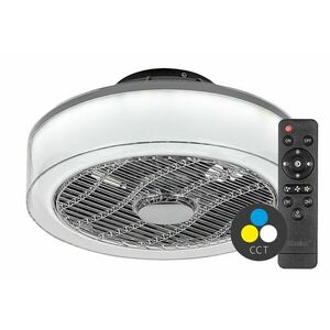 Rabalux Antracitové stropní LED svítidlo s ventilátorem Dalfon 395mm 30W CCT s DO 6857 obraz