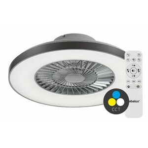 Rabalux Stříbrné stropní LED svítidlo s ventilátorem Dalfon 595mm 40W CCT s DO 6858 obraz