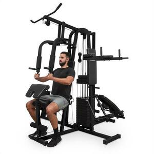 KLARFIT Ultimate Gym 9000, multifunkční posilovací stanice, 7 stanovišť, do 150 kg, QR ocel, černá obraz