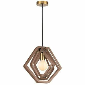 ACA Lighting závěsné svítidlo 1XE27 světle hnědá kůže MDF D34XH100CM TRITON ZM391P34WLL obraz