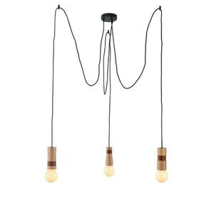 ACA Lighting závěsné svítidlo 3XE27 dřevo + kůže D6(3)XH220CM MEMPHIS OD783P80 obraz